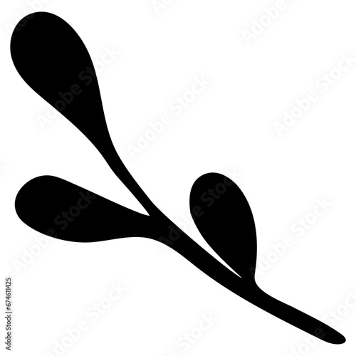 Hand drawn doodle tropical leaf. Black sketch isolated on white background
