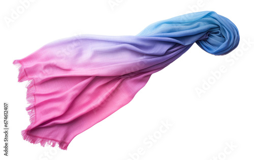 Soft And Smooth Dip Dye Scarf Isolated On Transparent Background PNG.