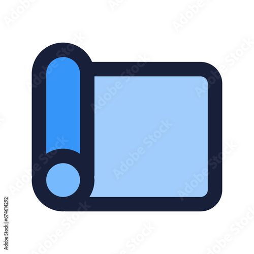 yoga mat flat line icon