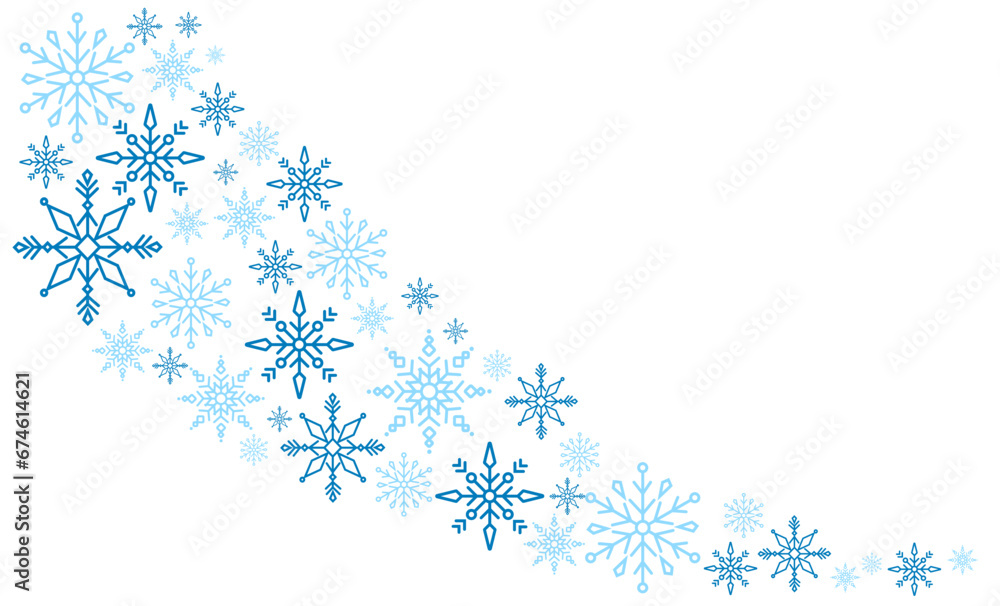 Flat blue christmas with snowflakes winter season illustration decoration Flat blue christmas with snowflakes winter season illustration decoration