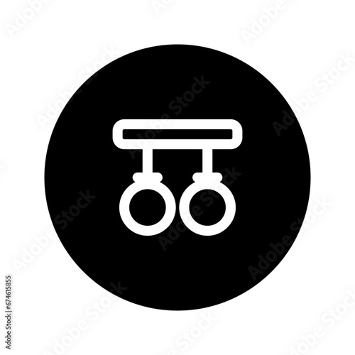 gymnastic rings line circular icon