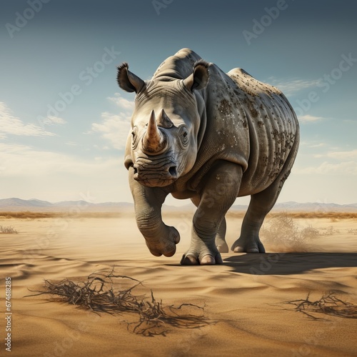 Majestic Rhinoceros: Guardians of the Grasslands © luckynicky25