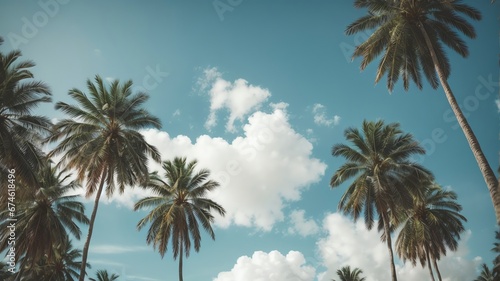 palm trees on the beach © KHALID
