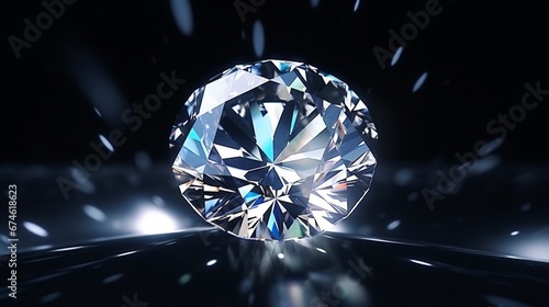 diamond on black background   generated by AI