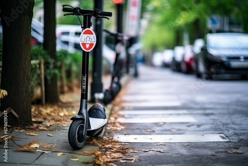 A parking area designated for electric scooters