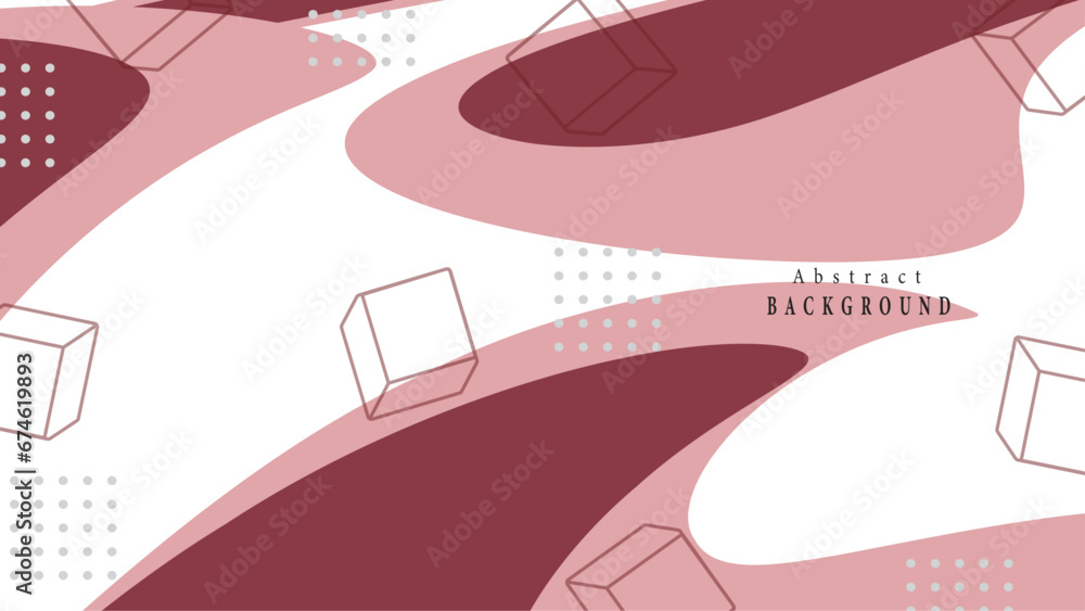Fototapeta premium Abstract modern graphic elements. Gradient pink red abstract banners with flowing liquid shapes.
