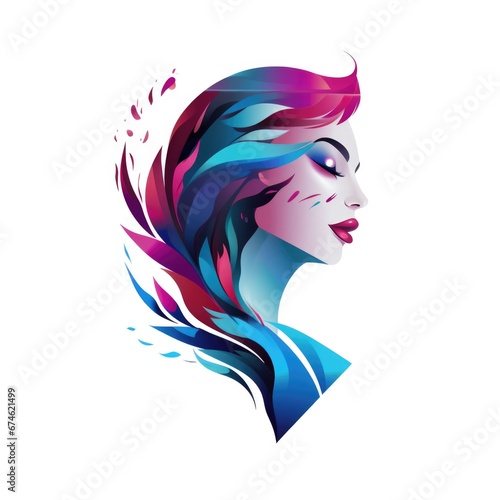 beautiful illustration of a woman's face for the beauty sphere logo