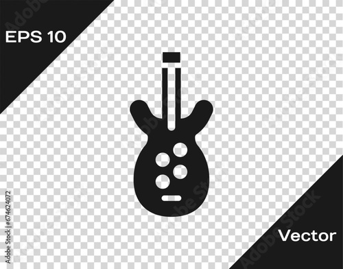 Black Electric bass guitar icon isolated on transparent background. Vector