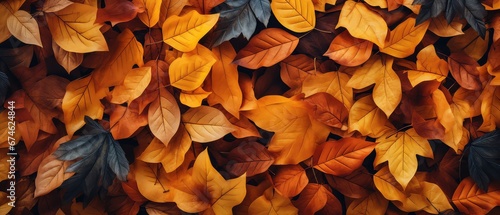 Vivid Close-Up of Colorful Fallen Autumn Leaves