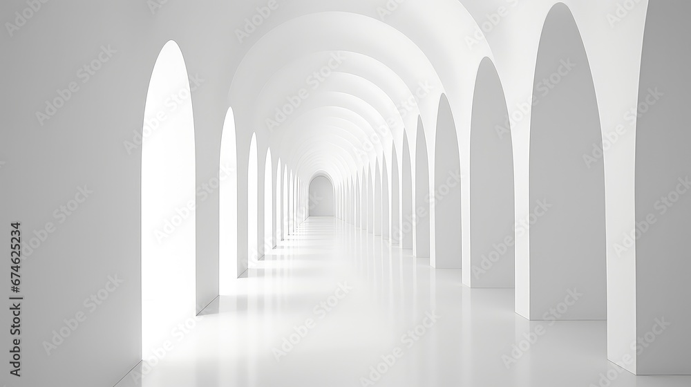 architecture white wall corridor background illustration abstract concrete, spooky photography, black and architecture white wall corridor background