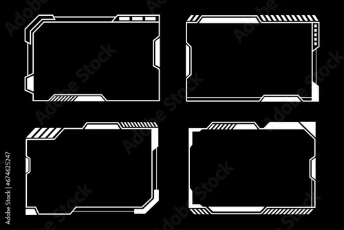 Futuristic abstract frame set. Vector illustration