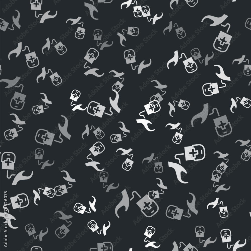 Grey Blood donation icon isolated seamless pattern on black background. Vector Grey Blood donation icon isolated seamless pattern on black background. Vector