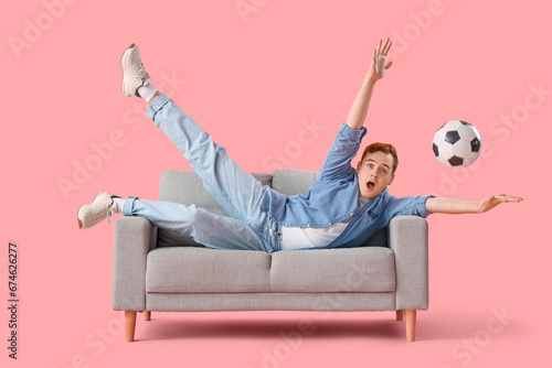 Young man with soccer ball ...
