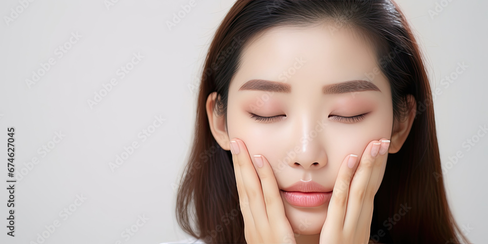 Lack of sleep problem, Worried Asian young woman with dark circles under her eyes Lack of sleep problem, Worried Asian young woman with dark circles under her eyes