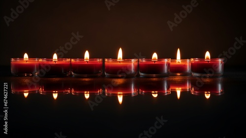 Flame Illumination: Cozy Tea Light Candle Row for Warm Home Ambiance | Decorative Set Lamp