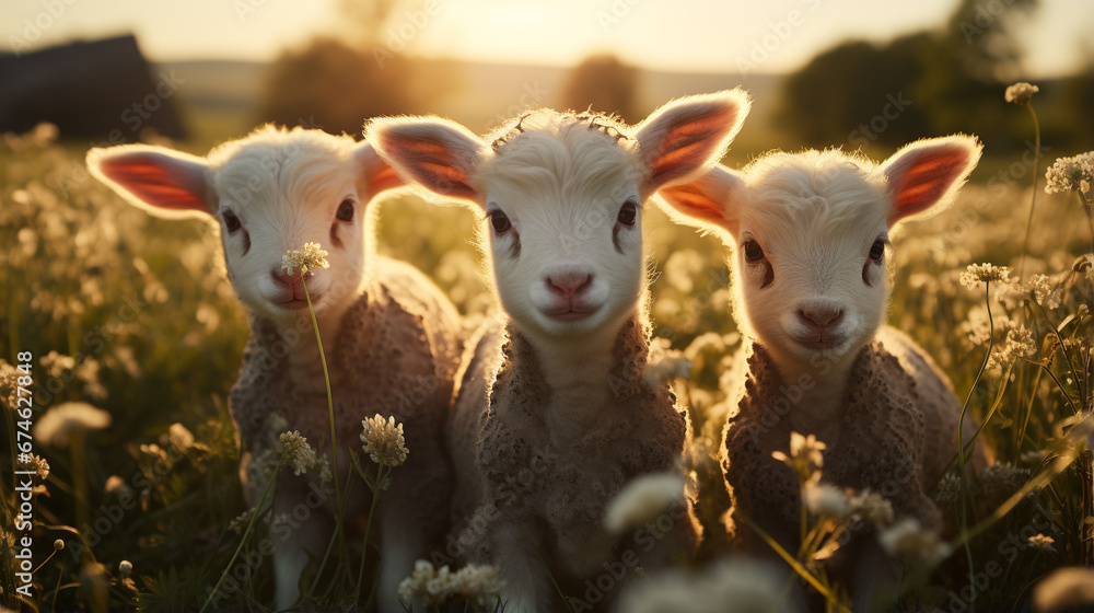 Obraz premium cute little lambe
