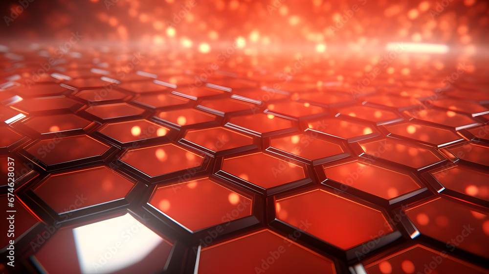 Fototapeta premium red abstract background with hexagons