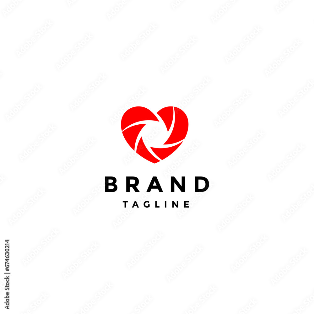 Heart Symbol Shaped Camera Shutter Logo Design. Camera Shutter Inside Heart Symbol Design. Heart Symbol Shaped Camera Shutter Logo Design. Camera Shutter Inside Heart Symbol Design.