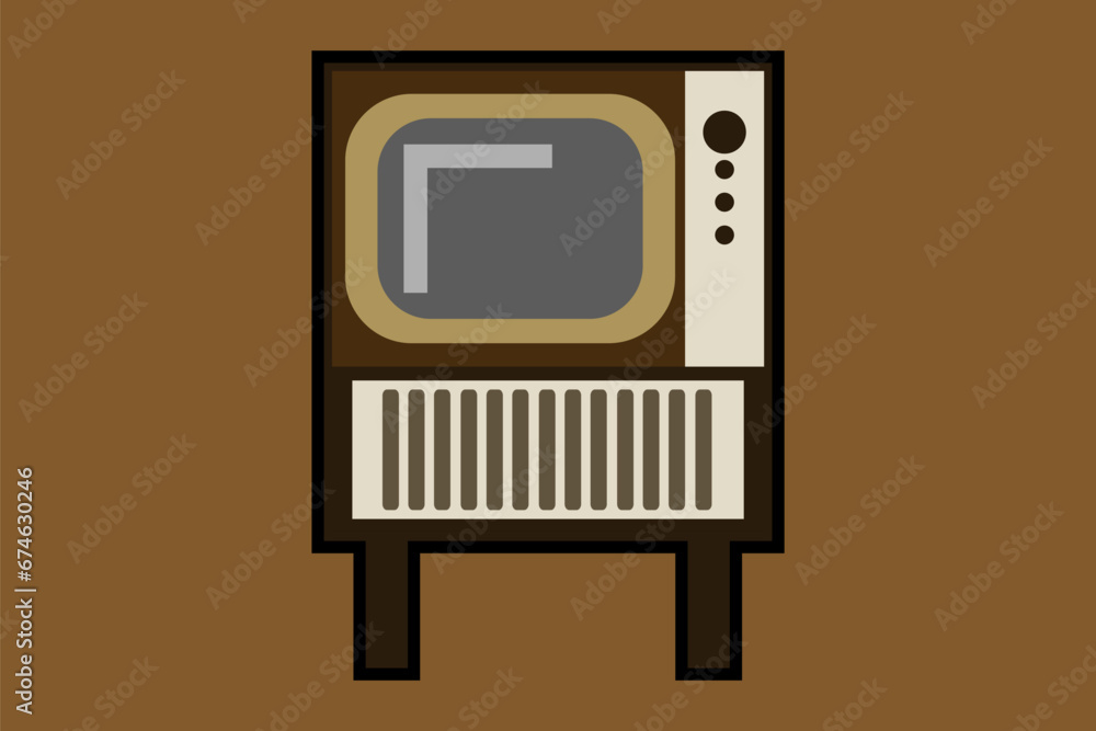 Tv Icon. Old TV icon in trendy isolated on background. Simple television icon Vector illustration, EPS10. - Vector Tv Icon. Old TV icon in trendy isolated on background. Simple television icon Vector illustration, EPS10. - Vector