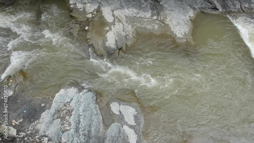 Running water of the Gornaya River, view from above photo