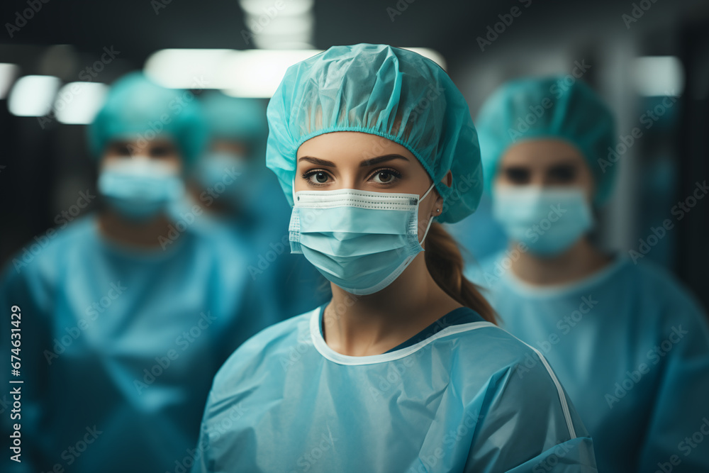Medical professionals in surgical attire Medical professionals in surgical attire