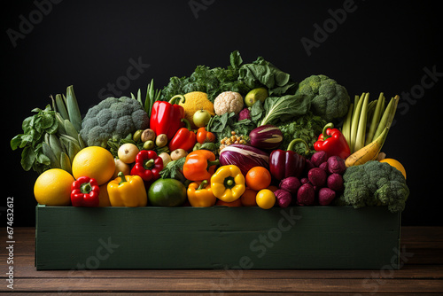 fruits and vegetables on wooden table