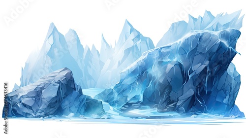 Icebergs isolated over white background © neirfy
