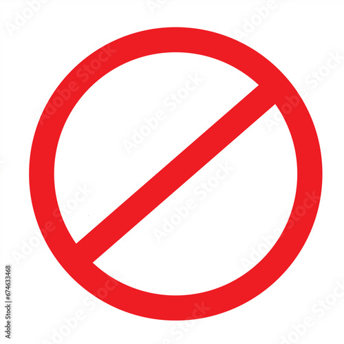 vector stop sign icon. No sign, isolated red warning, vector, eps 10