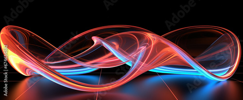 Abstract neon virtual dynamic curvy clouds