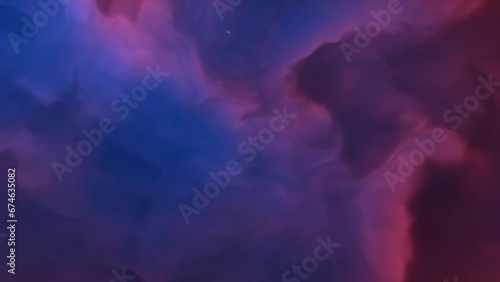 Traveling through space nebula and star fields in deep space. 3D animation
 photo