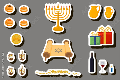 Beautiful illustration on theme of celebrating annual Hanukkah holiday