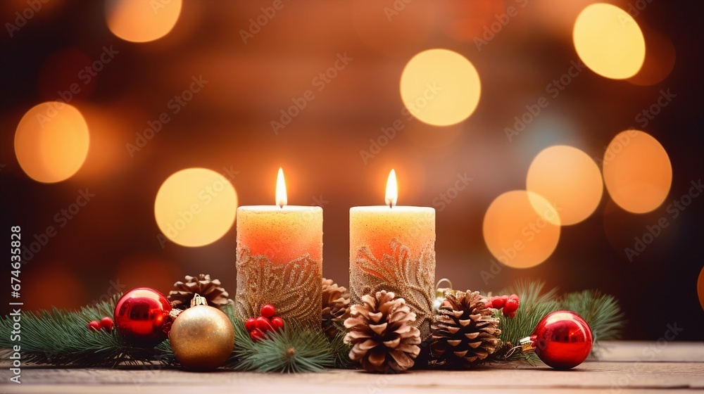 Evergreen Third Advent Wreath: Festive Decorated Christmas Symbolism