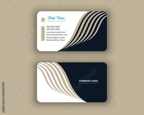 Professional Corporate company minimal business card Mockup Design Template