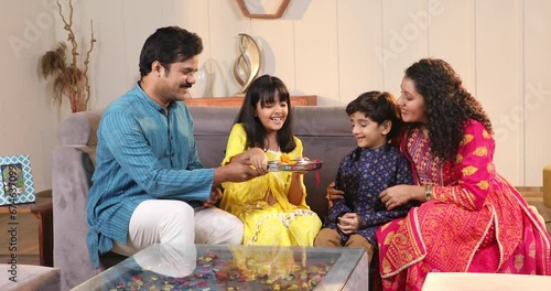 Indian siblings celebrating bhai dooj festival

