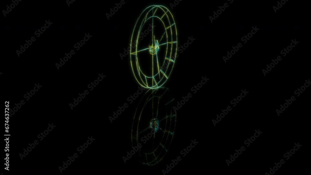 render 3D animation, model watch in a pot on a black background render 3D animation, model watch in a pot on a black background