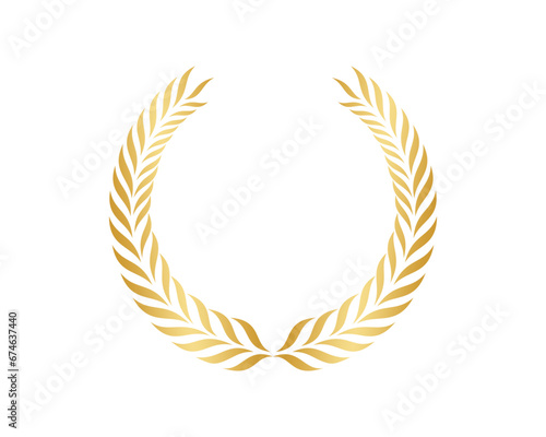 Golden wheat vector illustration logo
