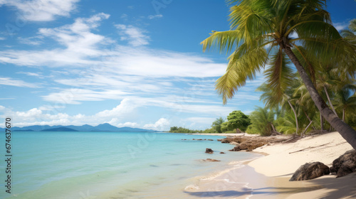 Tropical island beach on a sunny day