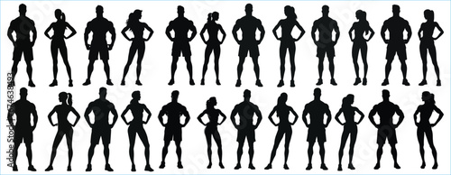 Fitness man & woman Silhouettes
