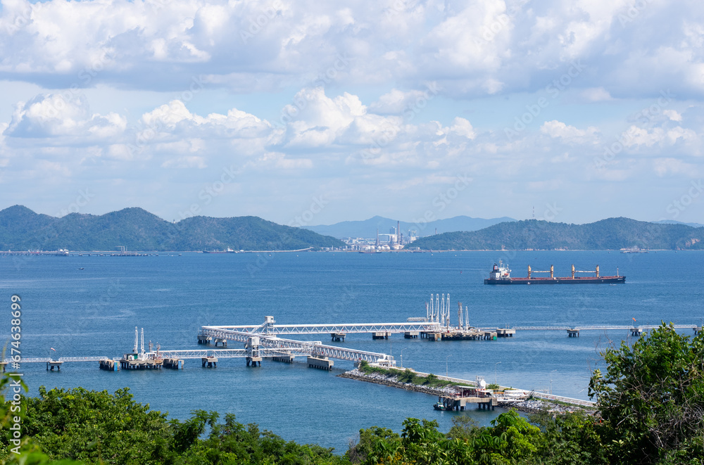 View From Top of Bay of Koh Sichang Chonburi Thailand at Daytime