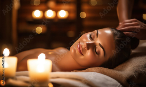 Relaxed Spa Experience, Woman Enjoying a Massage