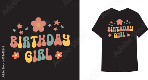 Birthday girl groovy tshirt design, two groovy svg, birthday svg, groovy tshirt design, groovy svg