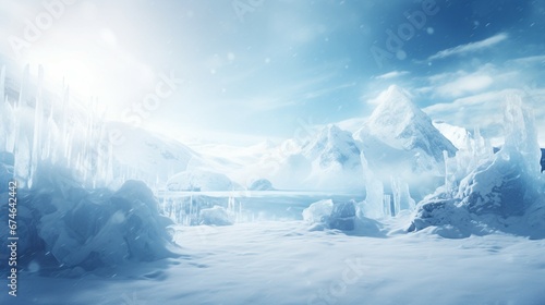 Icy Winter Abstract Background Chaos Frost Artistic Bright Blue Pattern