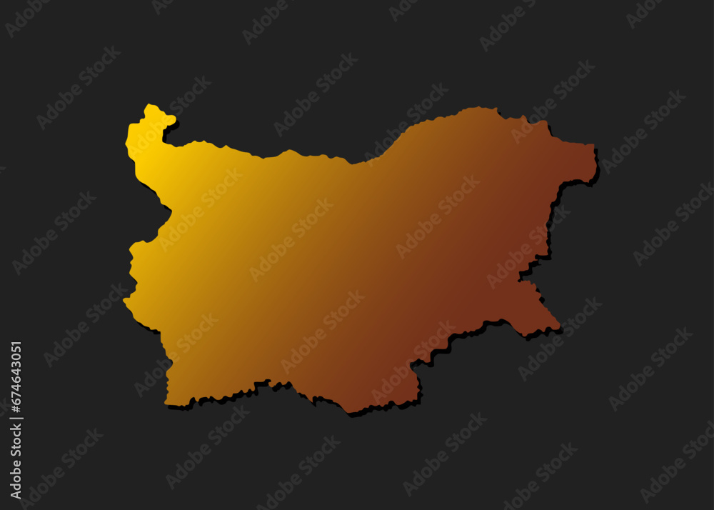 Obraz premium Vector map Bulgaria gold material, Europe country
