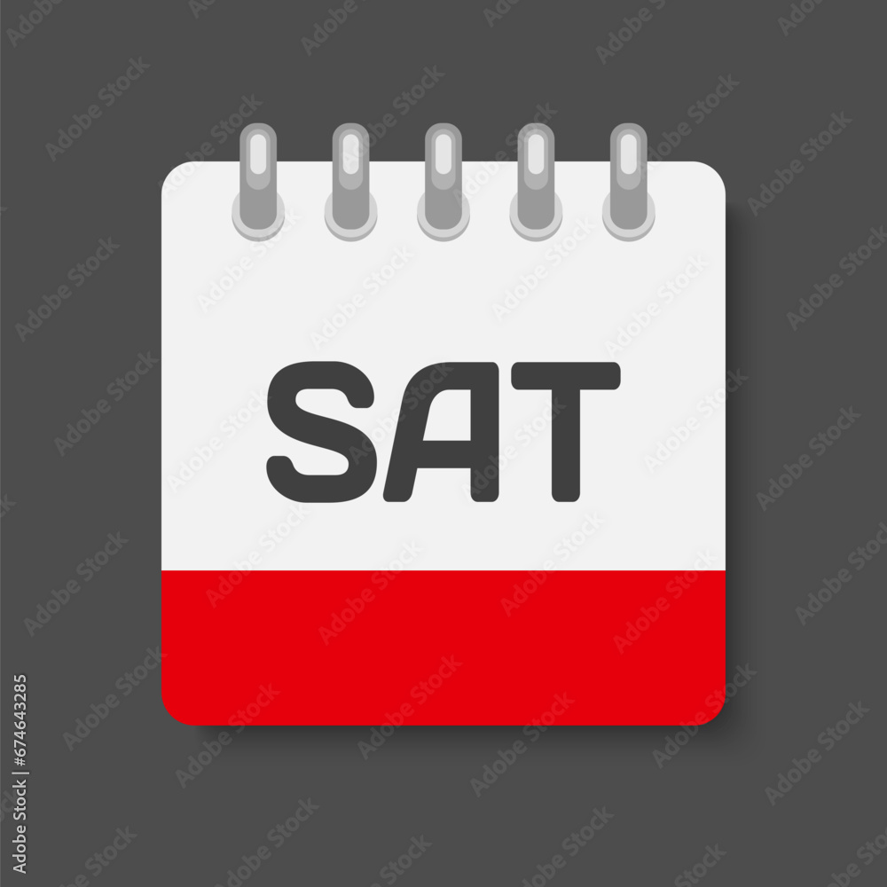 Template icon page calendar, day off week Saturday Template icon page calendar, day off week Saturday
