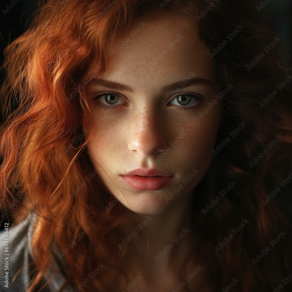 Close-up portrait of a beautiful charming woman. Style, beauty and fashion concept Close-up portrait of a beautiful charming woman. Style, beauty and fashion concept