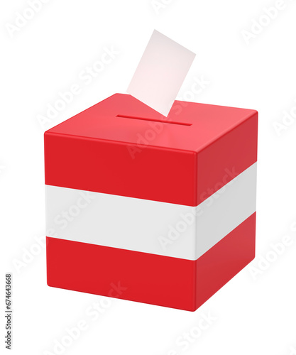 Concept image for election in Austria, ballot box with voting paper photo