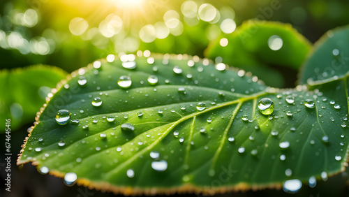 dew on leaf macro closeup photo © AI ARTS