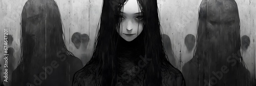 Horror Anime Manga style background design art