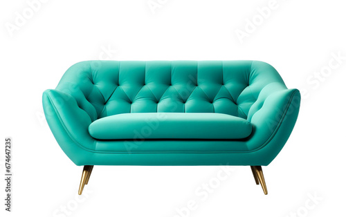 Sofa in Teal isolated on transparent background. © Tayyab Imtiaz
