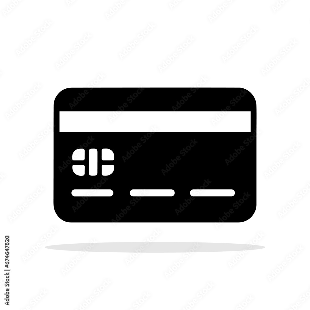 Credit card icon. Payment icon. Black symbol of bank card. Credit card icon. Payment icon. Black symbol of bank card.